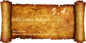 Váradi Adina névjegykártya